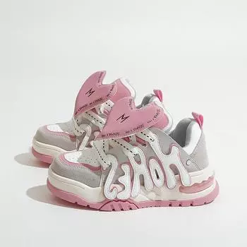 Кожаные нишевые маленькие белые туфли женские туфли с буквенным принтом хлебные туфли Ins ретро новые туфли для досок спорт и отдых тренд 35