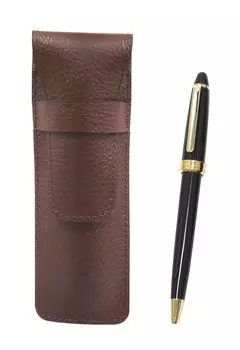 leather pen case with Neo ballpoint pen black Chocolate-colored D-600 set, (SASTYO-600B-B)