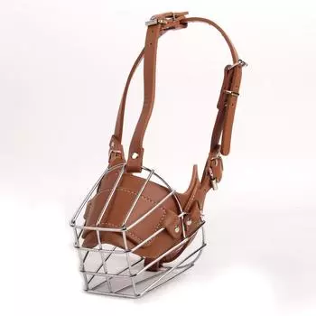 Leather Pet Dog Muzzle Anti-Bite, Anti-Call, Anti-Indiscriminate Eating Mask for Medium Large Dogs M