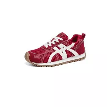 Leather platform women s shoes autumn mesh breathable white shoes casual sports shoes 35 красный