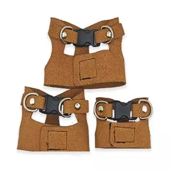 Leather Rat Harness and Leash Set 3 Sizes Vests Reptile Harness Kit Amphibians Brown Vests without Rope