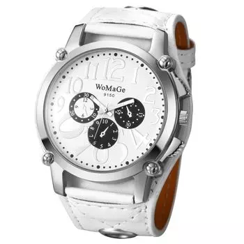 Leather Rock Punk Stylish Analog Quartz Leather Strap Small Second Decoration Waterproof Accessories Birthday Christmas Day Present Men s Watch Men s