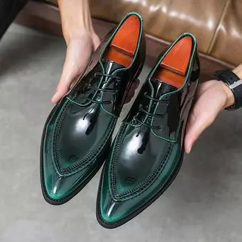 Leather shoes 46 men s 2025 autumn new British personality men s casual business fashion nightclub hairstylist small leather shoes 38