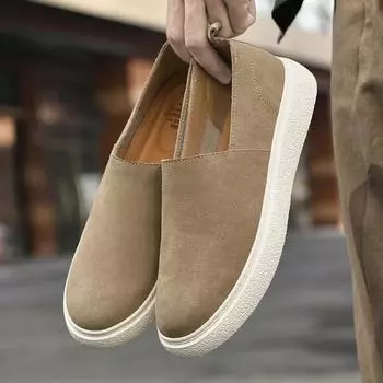 Leather Shoes Fashion Mens Sneakers Soft and Comfortable Bottom Shoes Men s Loafers Footwear Classic Business Male Casual Shoes 37 серый