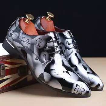 Leather Shoes For Man Big Size 37 -48 Leather Men Shoes Pointed Toe Formal Business Male Wedding Leather Shoes 38 красный