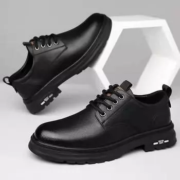 Leather shoes low-top men s shoes spring and autumn British style retro casual leather shoes trendy men s Martin boots leather boots tooling sho 39