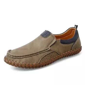 Leather shoes men s casual Doudou shoes overfitting beef tendon soles single shoes 38 (standard code)
