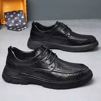 Leather shoes men s genuine leather new autumn British business casual leather shoes men s high-end soft-soled soft-faced men s shoes 38