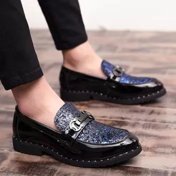 Leather shoes men s leather shoes men s leather shoes spring and autumn new trend shoes casual shoes loafers 38 чёрный