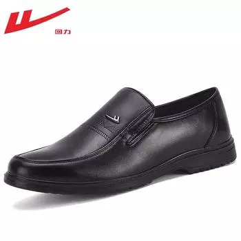 Leather shoes men s one-pedal leather surface casual shoes autumn and winter business shoes formal black leather shoes soft-soled work shoes 38