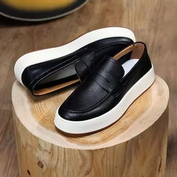 Leather shoes men s summer 2024 new leather breathable casual board shoes men s deodorant height increase one pedal Doudou shoes 38