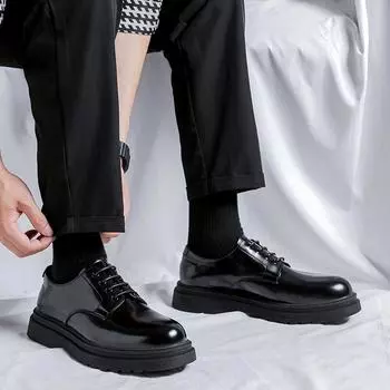 Кожаные туфли мужские летние деловые британские женихи свадебный костюм туфли Martin 7798-R 39 чёрный