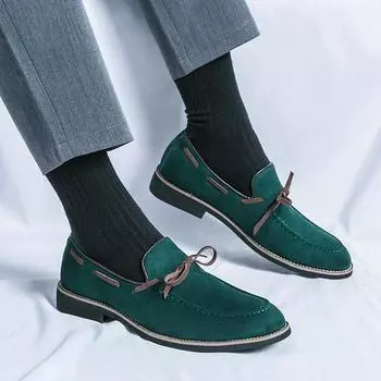 Leather Shoes Men Slip On Soft Shoes Man Comfortable Casual Men Loafers outdoor fashion Moccasins Driving Shoe Male Rubber Sole 38 синий