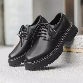 Leather Shoes Men Wedding party Formal Oxfords Business Casual Office Work Shoes Men Classic Luxury Men s Dress office Shoes 6.5 чёрный