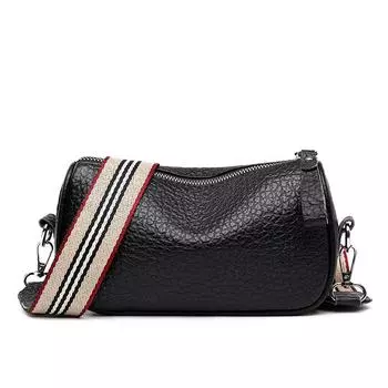 Leather Shoulder Bag Women S Trend Fashion Messenger Bag Women S Wide Shoulder Strap Cowhide Bag Women белый