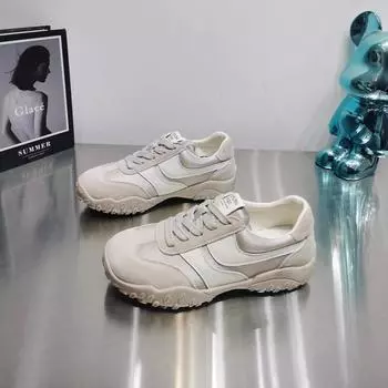 Leather soft-soled German training shoes women s spring and summer 2025 new versatile platform Forrest Gump shoes breathable sports and leisure 35