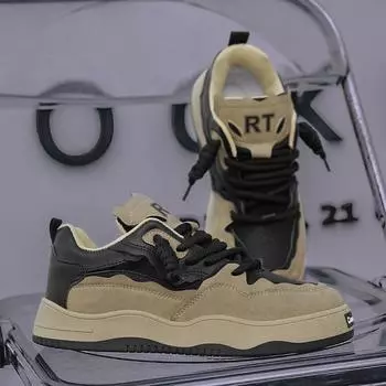 Кожаные сращивающиеся толстые подошвы плоские увеличивающие рост мужские туфли осенняя мода для скейтбординга молодежные спортивные туфли для скейтбординга 39