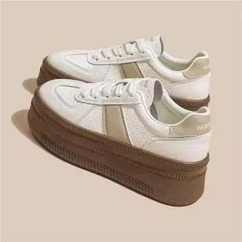 Leather thick-soled German training little white shoes children s 2025 spring and summer new versatile muffin women s shoes casual sports shoes 35