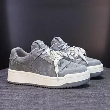 Leather thick-soled height-increasing versatile board shoes women s new spring and summer women s lightweight soft soles do not tire feet 35 синий