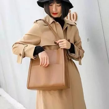 Leather Tote bag Large capacity women s bag new fashion commuter premium sense cowhide shoulder bag