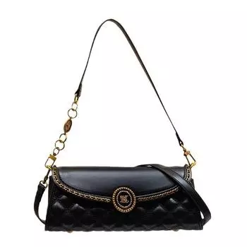 Leather Underarm Bag for Women with High-quality Texture Niche Bag for Spring and Summer One-shoulder Crossbody Bag чёрный