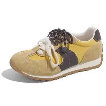 Leather version, summer new model, foot-showing little girl thick-soled round head versatile waffle 35