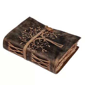 LEATHER VILLAGE Журнал «Древо жизни» Блокнот для рисования Дневник 6 X 4 дюйма Коричневый в деревенском стиле 200 страниц Бумага для акварели Книга теней Винтажная кожа
