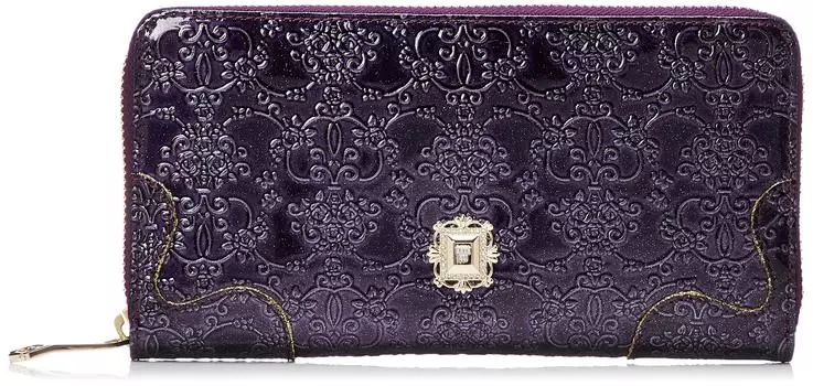 Leather Wallet Lightweight Round Long Wallet Roomy 310490 Purple [Anna Sui]