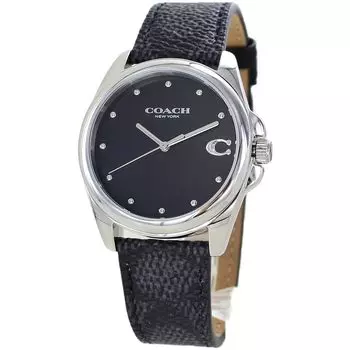 Leather Watch Greyson Signature Pattern Black 14504112 [Coach] Women s [Item]