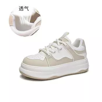 Leather white shoes women s 2025 spring women s platform sports board shoes women s fashion casual women s shoes versatile shoes children 35