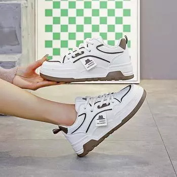 Leather white shoes women s versatile fashion casual women s shoes spring new sports board shoes women s low-top shoes 35