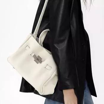 Leather Women s Bag Head Layer Pitot Bag Daily Commuter Crossbody Bag Solid Color Simple Box Bag