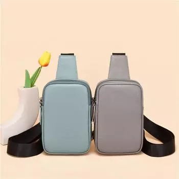 Кожаная женская сумка, маленькая нагрудная сумка, модная, простая на плечо, из первого слоя коровьей кожи, повседневная сумка для мобильного телефона серый