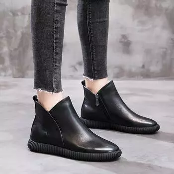 Leather Women s Boots Martin Boots 35 чёрный