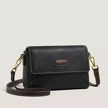 Leather Women S Messenger High-End Sense Large-Capacity Fashion Casual Cowhide Shoulder Bag серый