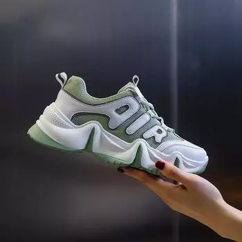 Leather women s shoes spring 2025 new breathable platform casual sports shoes women s Korean version versatile height-increasing dad shoes women 35