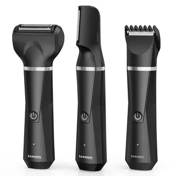 Leazppy Body Shaver Innovation Length Vio Shaver 3in1 Нежелательная обработка IPX7 Водонепроницаемый Перезаряжаемый Ванна Бритье Электробритва Деликатная Зона Голень чёрный