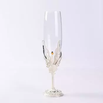 Лебедь Эмаль Хрустальное Стекло Бокал для Шампанского Бокал для Вина Бытовой Бокал Рельеф Ландыша Пара Чашек Подарок