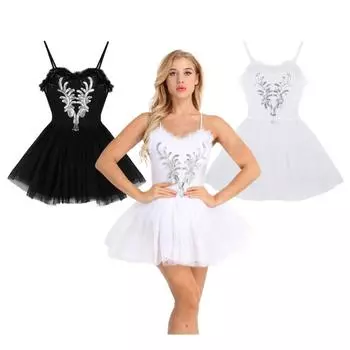 Лебединое озеро балетная пачка юбка для девочек танцевальный костюм сценический профессиональный балет пачка платье S чёрный