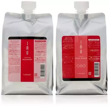 Lebel IAU IAU Очищающий расслабляющий шампунь 1000 мл Io Cream Silky Repair Treatment 1000 мл Сменный набор и красный
