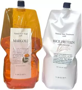 Lebel Натуральное мыло для волос Marigold 1600 мл Treat Rice Protein 1600 мл Набор и