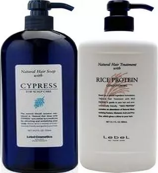 LebeL Натуральное мыло для волос с CY Натуральное средство для лечения волос с протеином RP [Стандартный набор] (Кипарис 1000мл) & (Рис 980г)