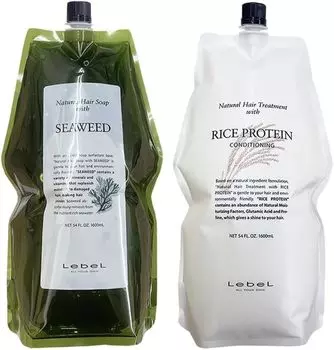 LebeL Натуральное мыло для волос с SW Натуральное лечение волос с протеином RP (Водоросли 1600мл) & (Рис 1600г)
