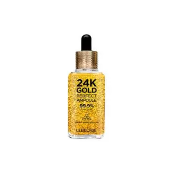 LEBELAGE 24K Gold Perfect Ampoule – осветляющая, омолаживающая и увлажняющая сыворотка с экстрактом чистого золота для сияющей и упругой кожи