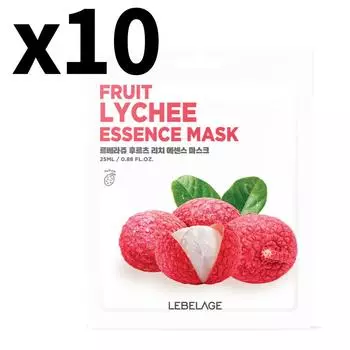 Lebelage Fruits Lychee Essence Mask Pack (10 листов) – Увлажняющие и питательные маски для лица