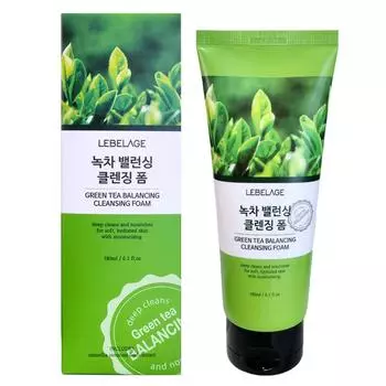 LEBELAGE Green Tea Balancing Cleansing Foam 180 мл | Глубоко очищающее и увлажняющее средство для умывания лица
