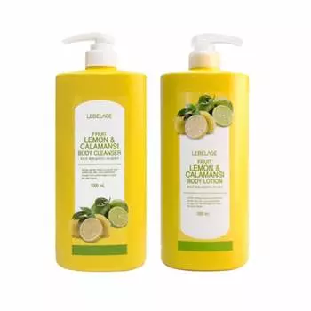 Lebelage Набор очищающих средств и лосьонов для тела «Фруктовый лимон и каламанси» Cleanser&Lotion
