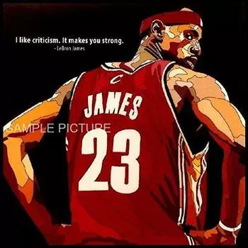 Леброн Джеймс НБА Кливленд Кавальерс зарубежные виды спорта графическое искусство панель деревянная настенная подвесная панель для использования в интерьере Арт-панель #23 (Только 2626см)