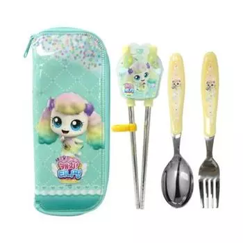 Leburn Domestic Sweet and Sour Catch Tiniping Rich Spoon + Fork + Proof Chopsticks Full Set Posil Ping, популярный персонаж в Корее