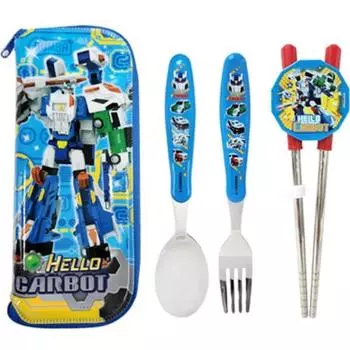 Leburn Hello Carbot 12 Набор палочек для корректуры Rich, разные цвета, палочки + ложка + вилка + футляр, 1 шт., популярная корейская посуда